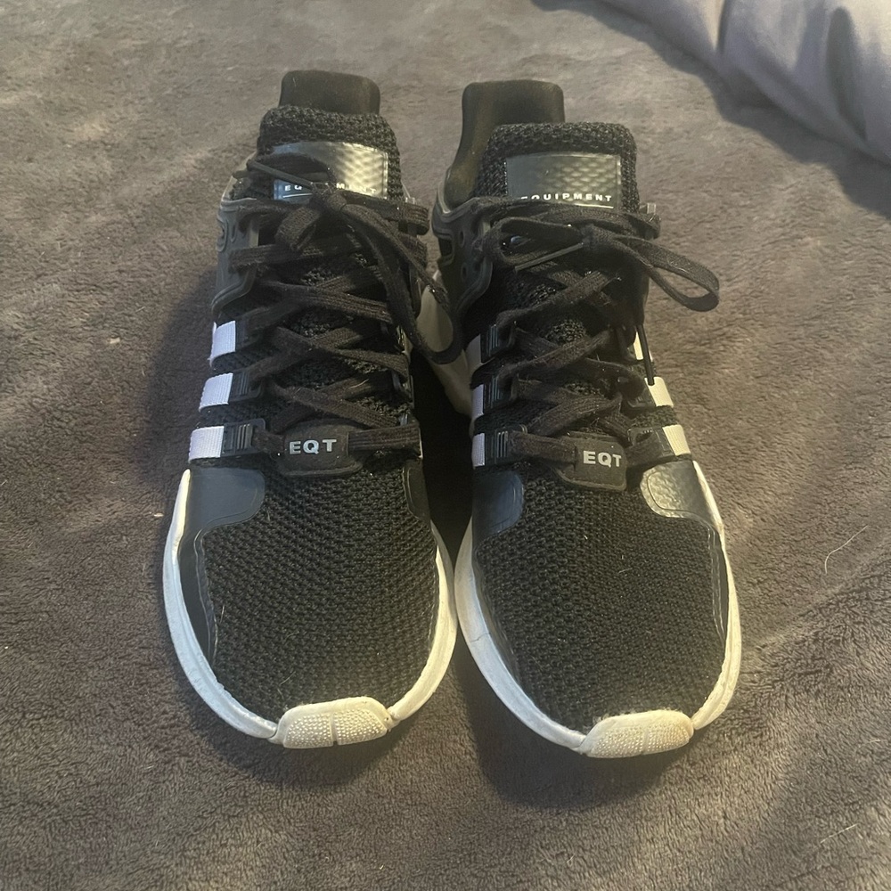 adidas EQT Black and White Athletic Sneakers